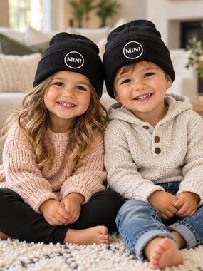 NWT MINI: Winterlace Family Matching Beanie Kids/Baby Hat NWT Black - MINI